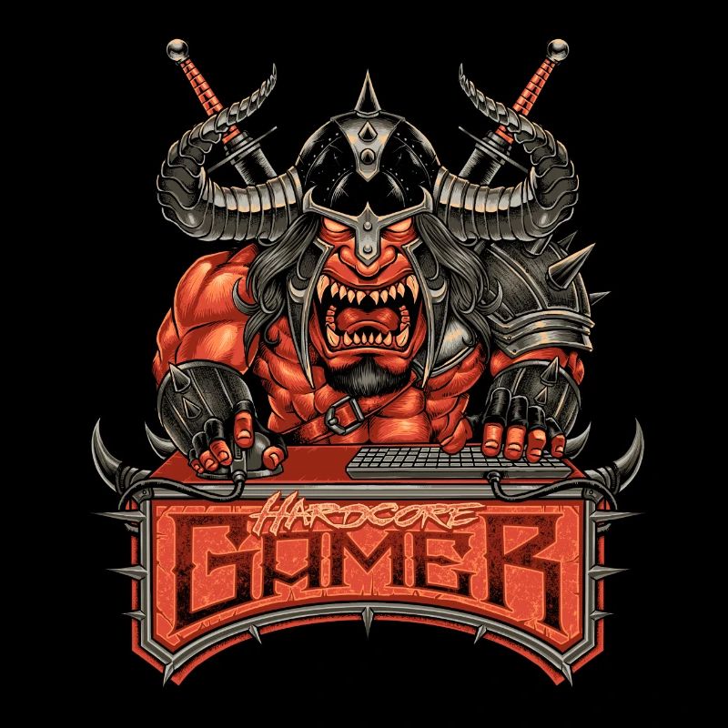 conçoit gamer Nerd MOAB épée diable démon Fighter