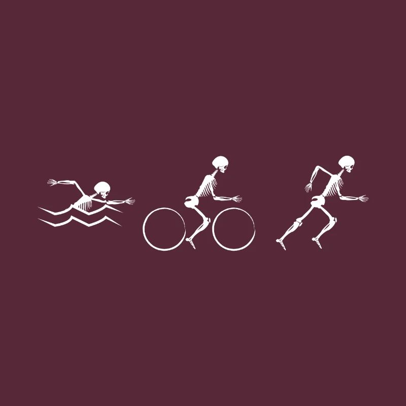 Triathlon T-Shirt Evolution Skeleton Skull Gift