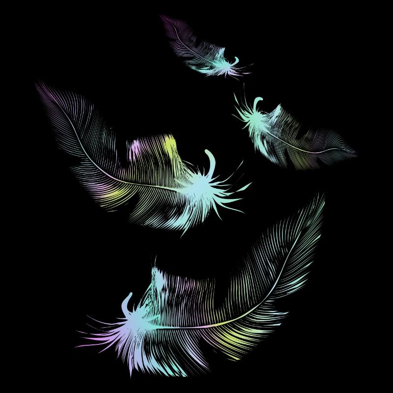 rainbow feathers
