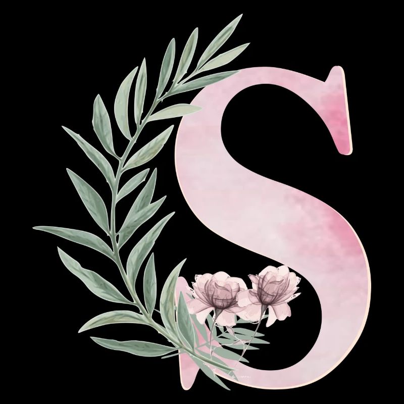Buchstabe S mit Blumen