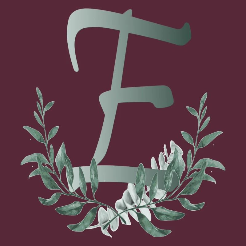 Letter E with plants