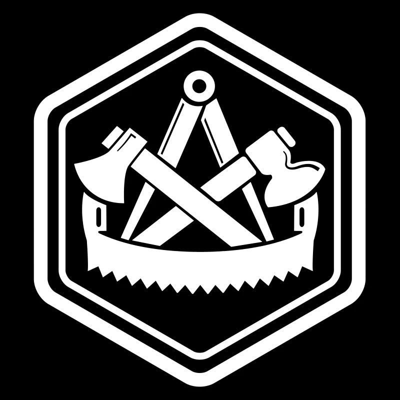 Tradition Zimmermann Zunftzeichen Sechseck Emblem