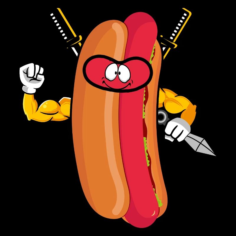 Hot Dog Ninja Karate Warrior Japan Gift