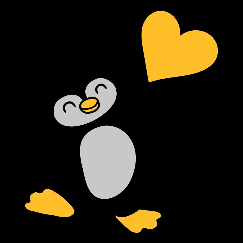 Friendly penguin shows heart