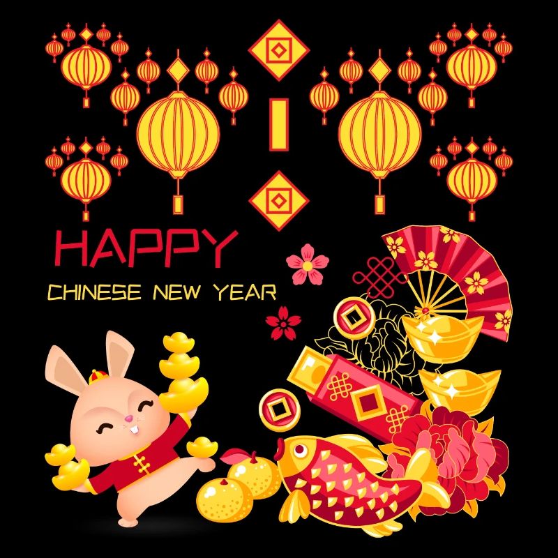 Année du Lapin Joyeux Nouvel An chinois