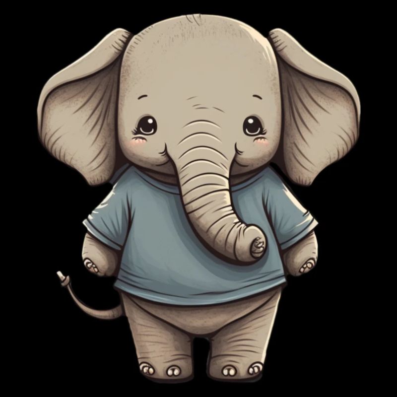Mignon éléphant avec pull bleu pour enfants