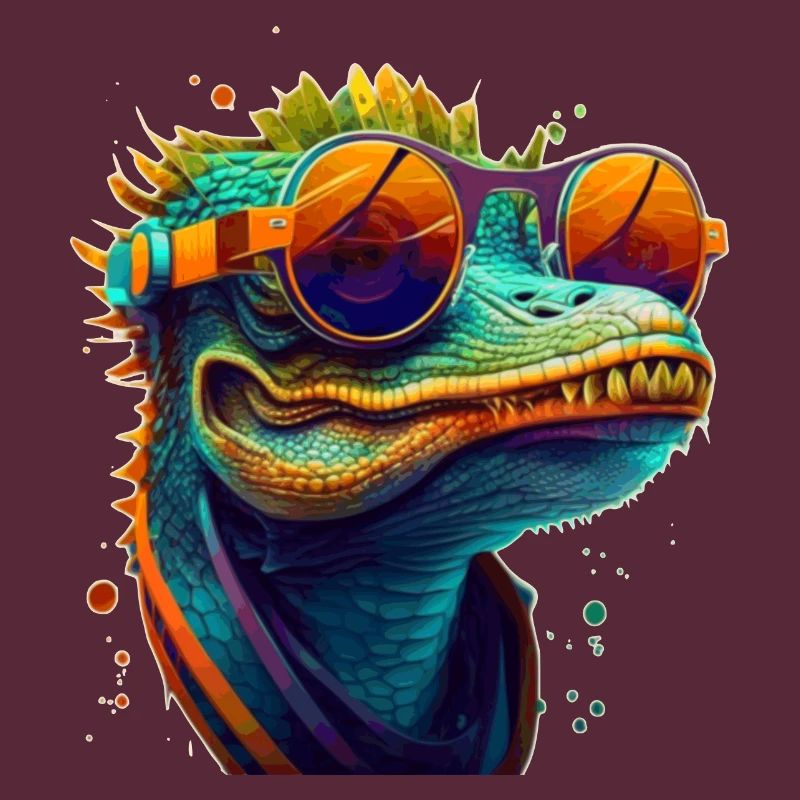 Kroko oder Alligator mit Sonnenbrille im Sommer