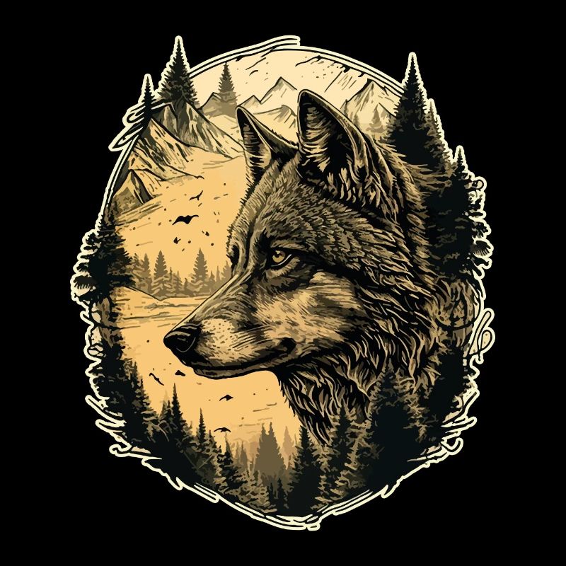 Wolf Art Head Wolf's Head Nature Wilderness Vintage