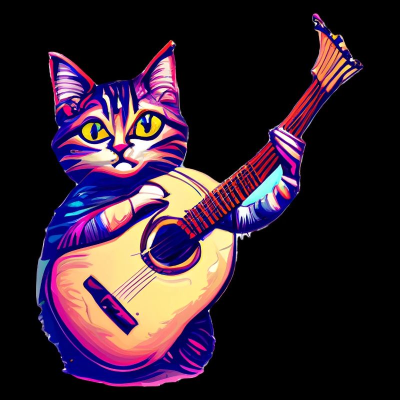 Guitariste Chat domestique Chat Chat Guitare Chat Chaton