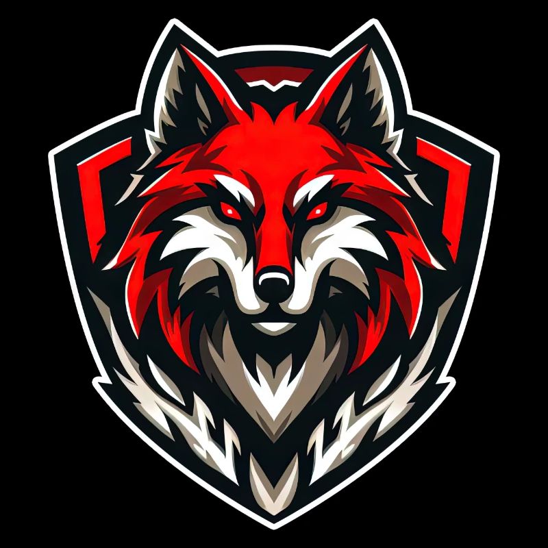 Wolf Illustration RED Emblem