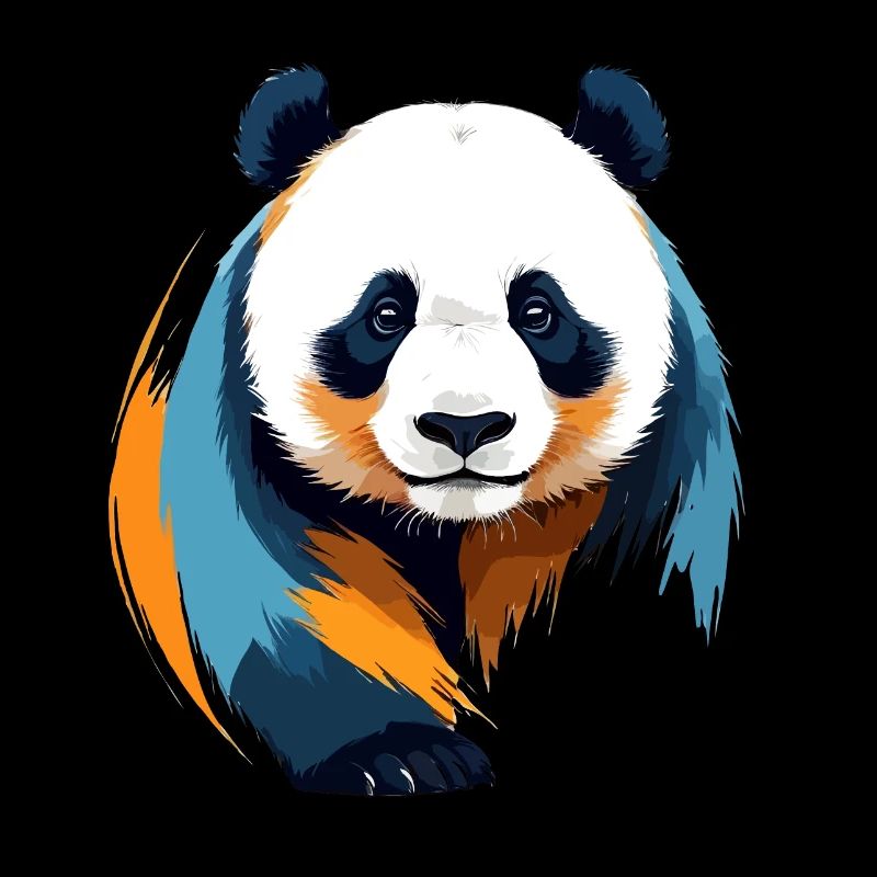 Panda Vector Art with Vibrant Colors Illustration
