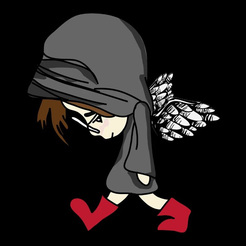 dark boy behide the wall