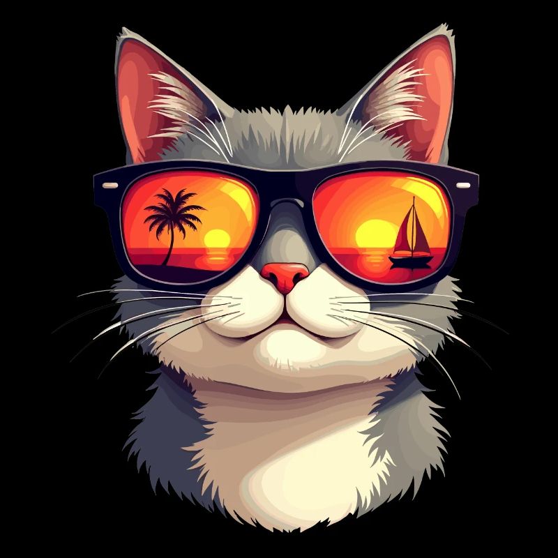 Eine Katze mit Sonnenbrille