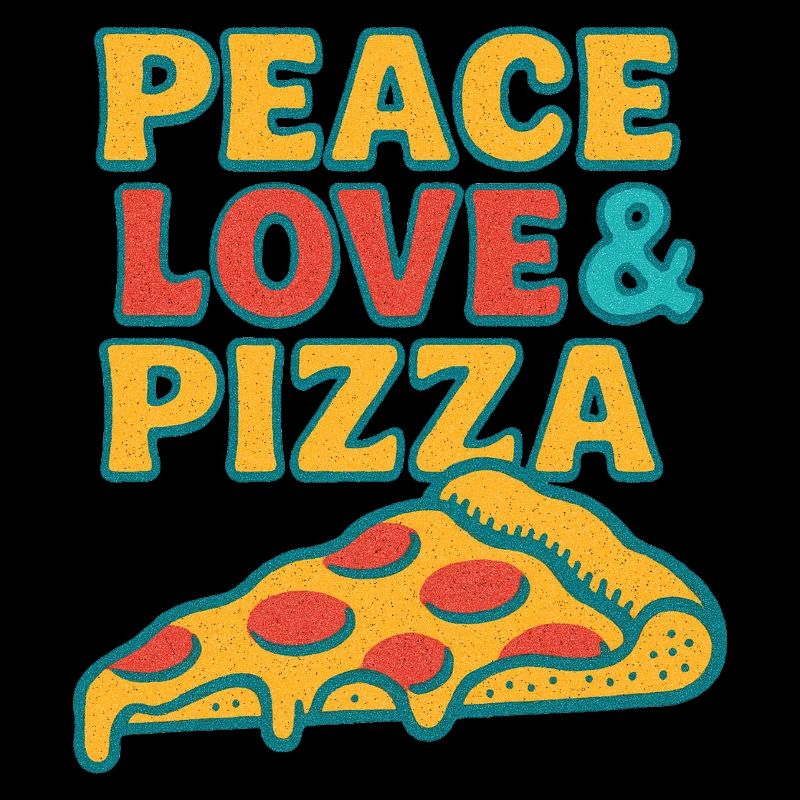 Peace Love Pizza Retro Tee