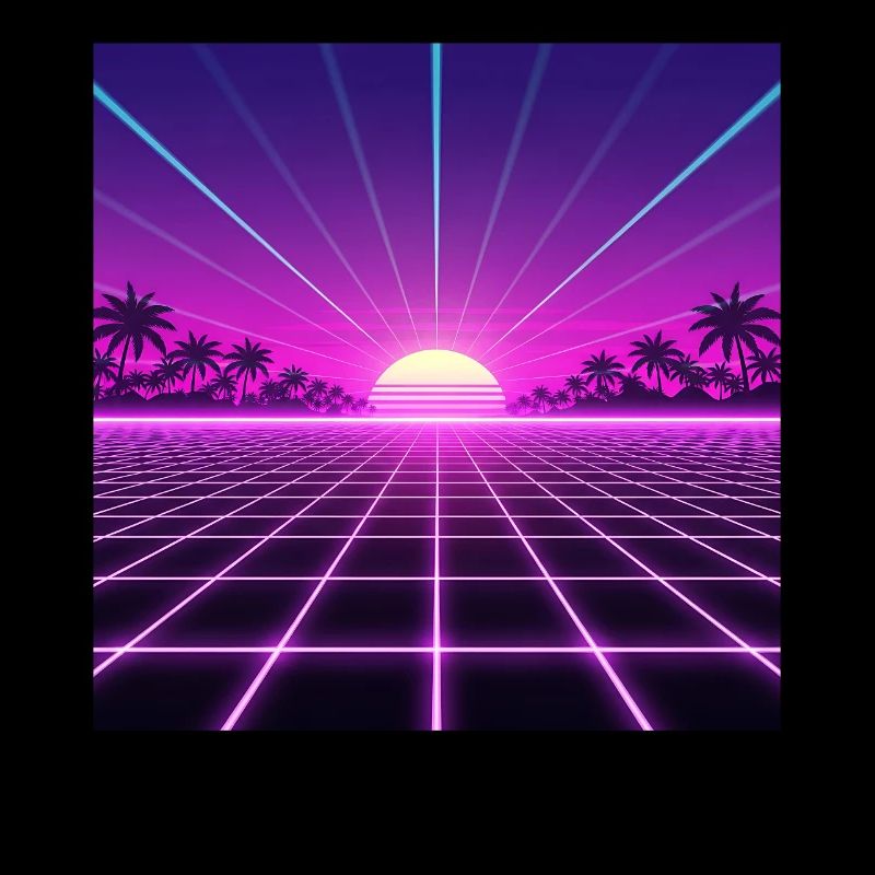 Sunset Neon Retrogrid retour aux années 90