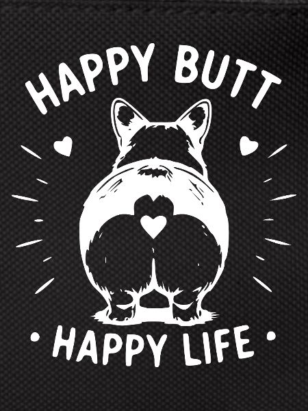 Cheerful Dog Butt Silhouette