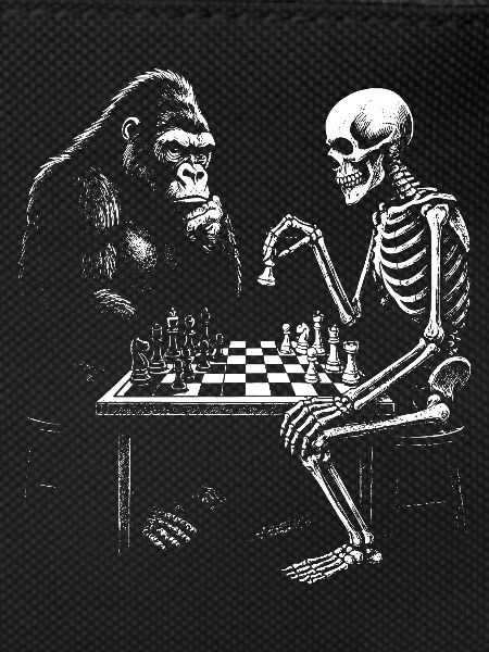 Gorilla Skeleton Chess Duel