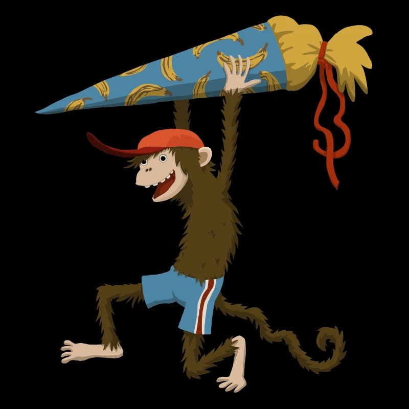 Monkey with school cone