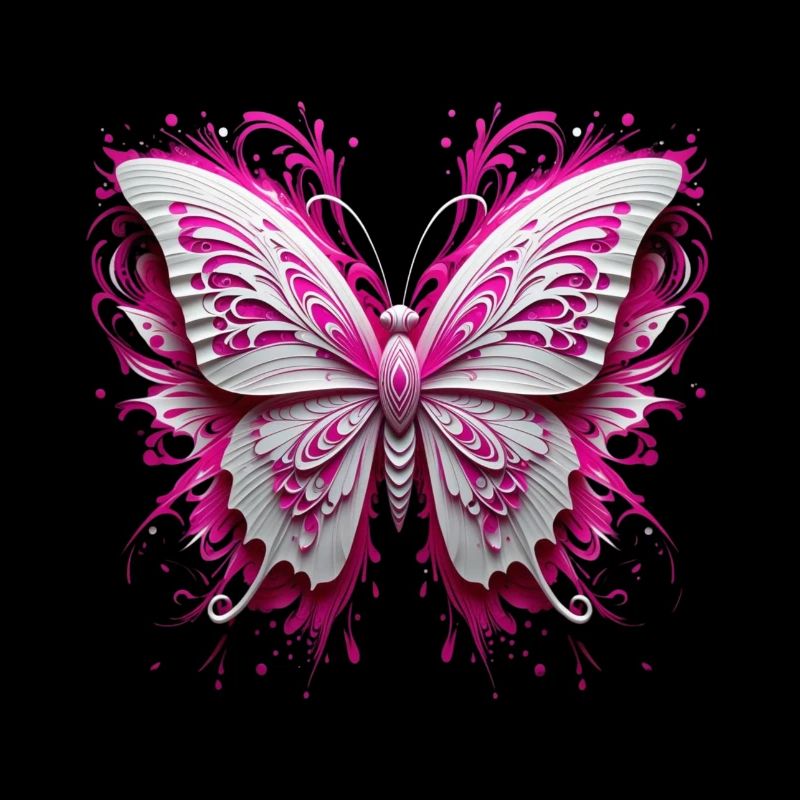 Art du papillon avec une touche rose unique