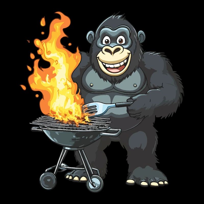 Grilling Grilla Griller Gorilla BBQ Funny Funny Funny