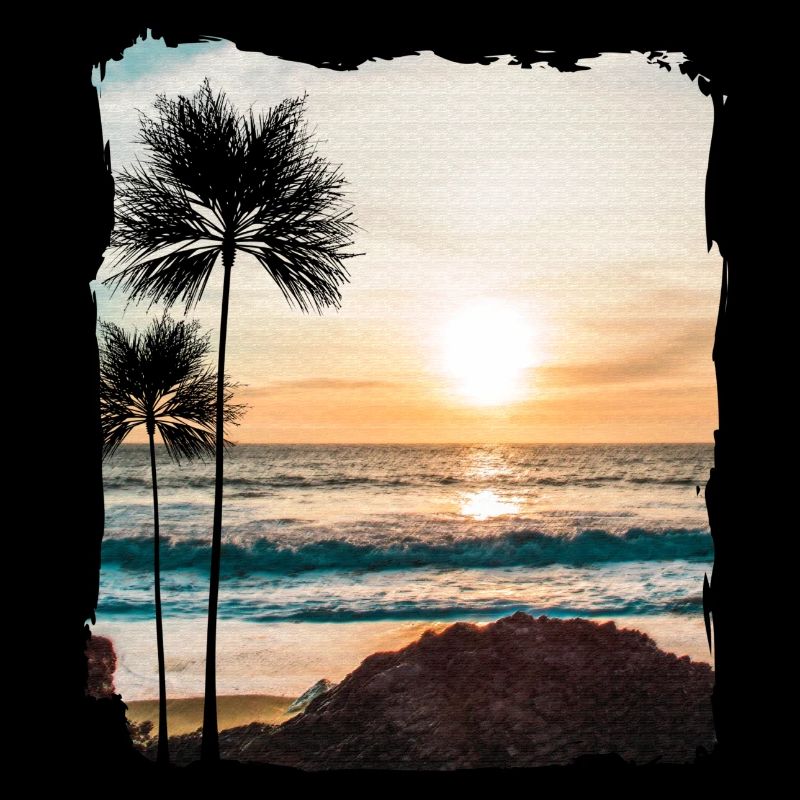 Sunset with palm trees