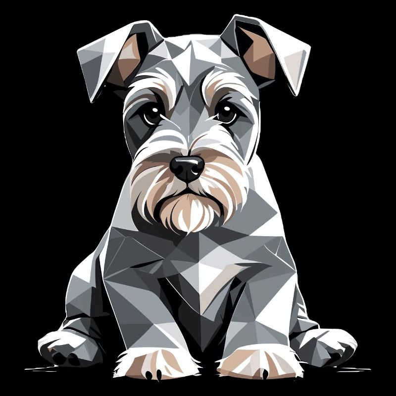 Miniature Schnauzer Dog Geometric in Vector