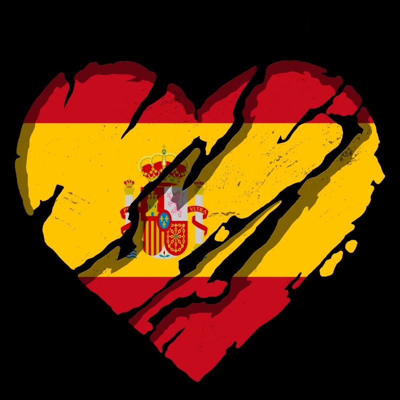 Espagne Drapeau Coeur Espagnol Drapeau Espagnol Utilisé Look