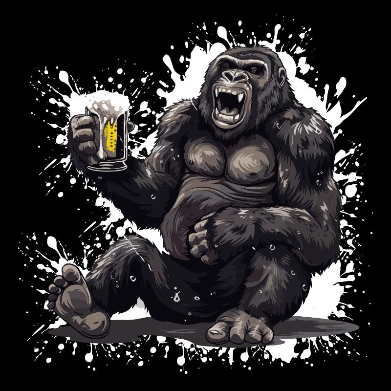 Gorilla Bier Lustig