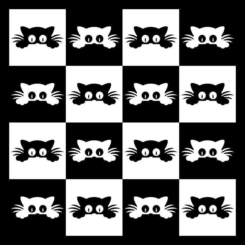 Damier De Chats Mignons Pour Propriétaire De Chats