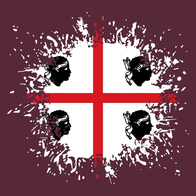 Sardaigne Drapeau Klecks Drapeau sarde Splash