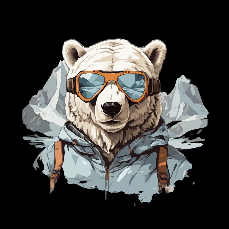 Polar bear Cool with ski goggles in Bergen