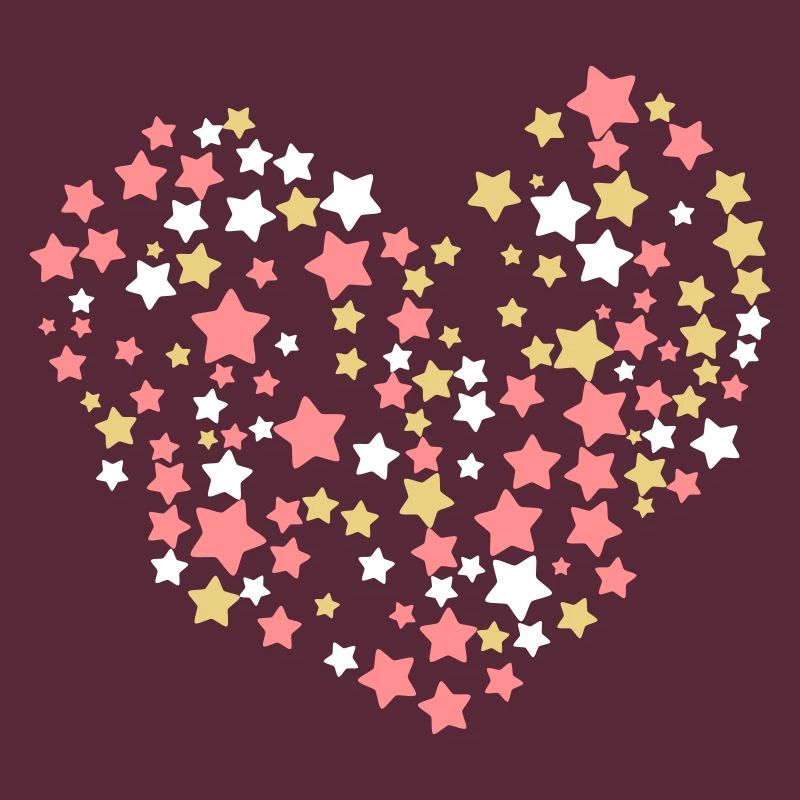 Valentinstag oder Weihnachtsherz mit Sternen