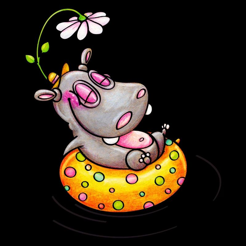 hippo with flower