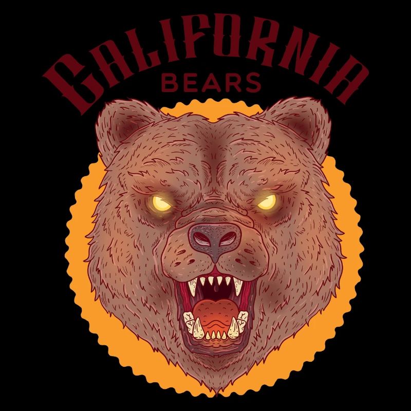 evil bear with bright eyes