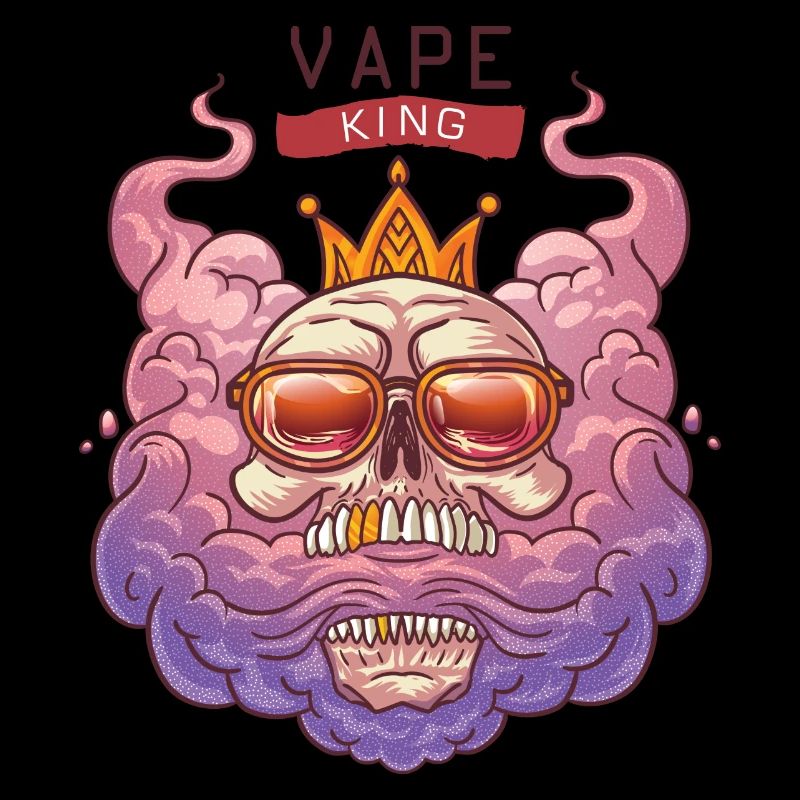 Vape skull with crown and glasses