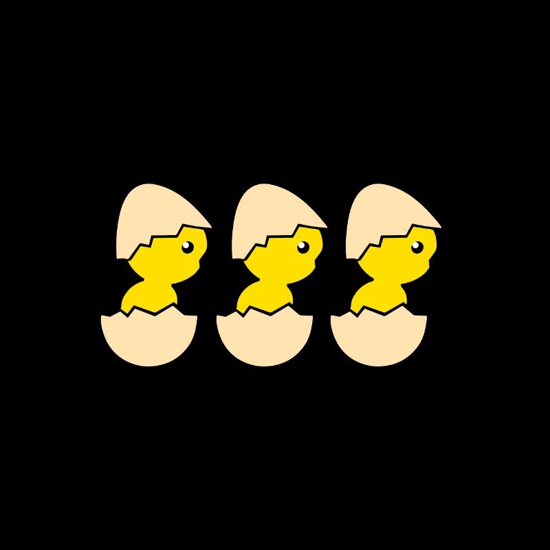 Three hatching chicks