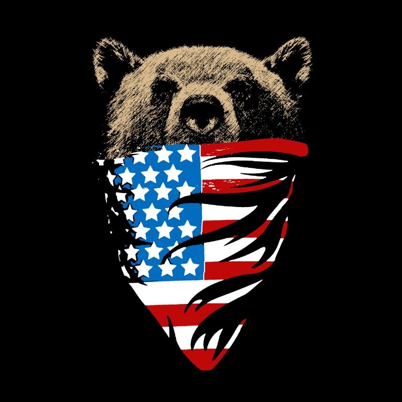 Ours au drapeau américain