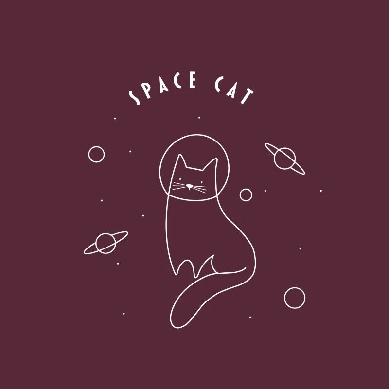 spacecat - cute cat as white astronaut