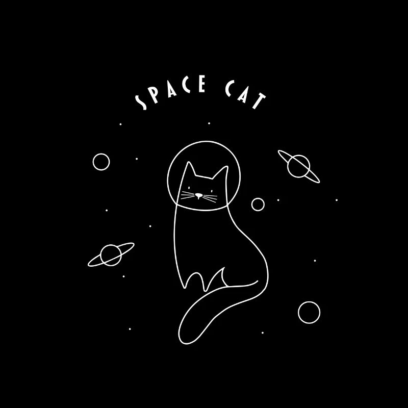 Spacecat - chat mignon comme astronaute blanc