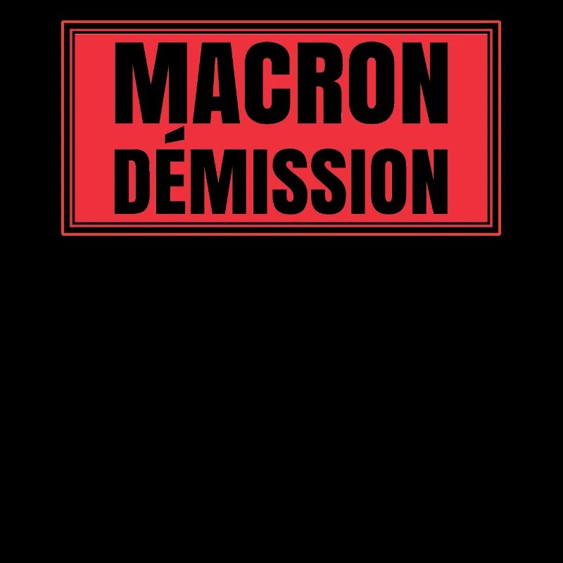 Macron resignation placard protesting strike