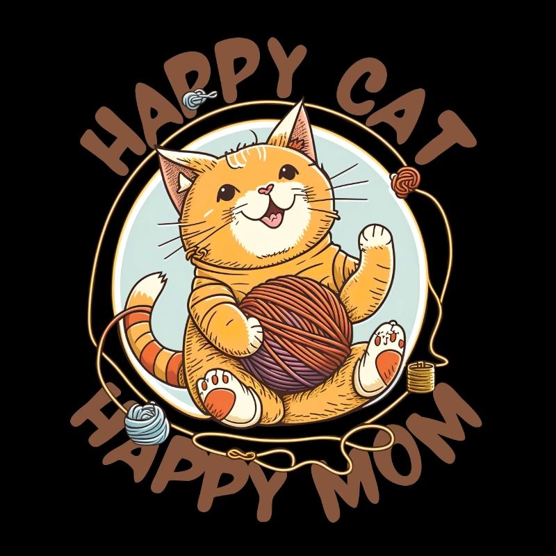 Chat heureux Maman heureuse