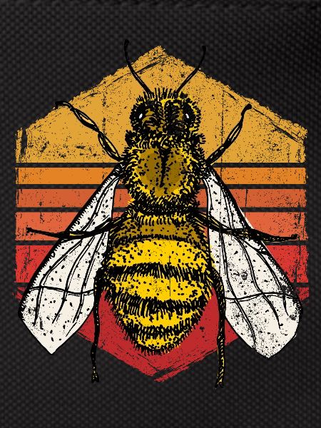 Sunset Bee Retro Illustration