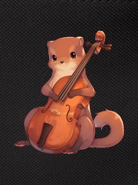 Cute mongoose playing cello