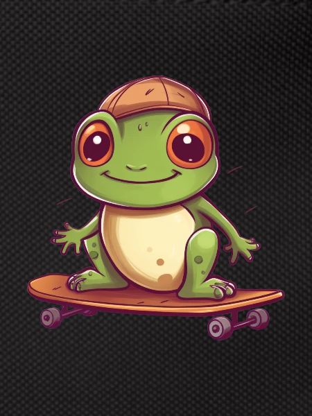 Frog on a skateboard