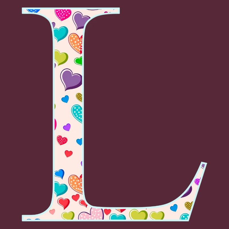 Customizable Monogram L Heart Pattern