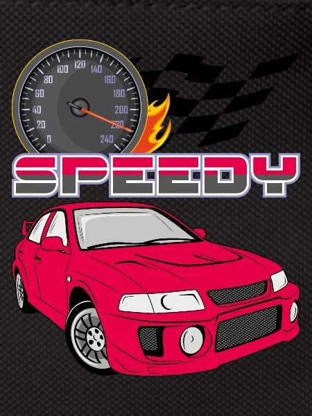 Speedy retro red car