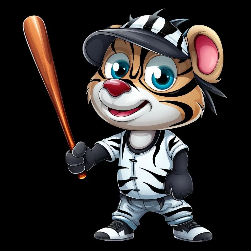 Zebra Baseballspieler Dynamisch