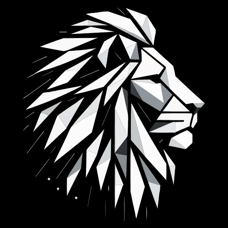 Lion Head Polygon Art