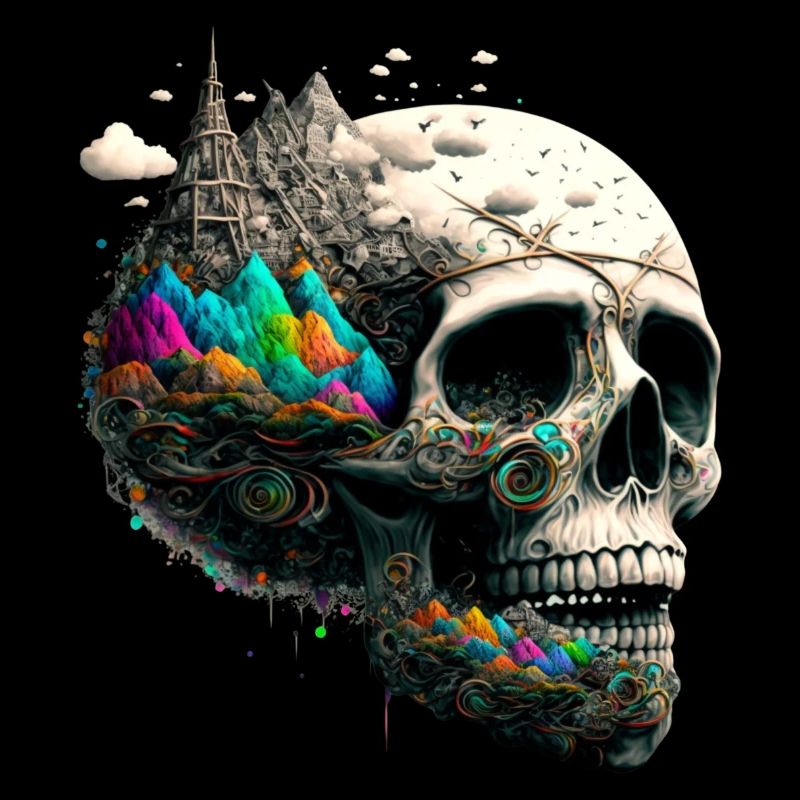 Farbenfroher Totenkopf