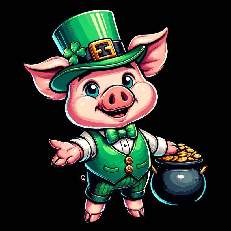 Süßes St. Patricks Schweinchen